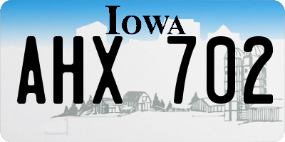IA license plate AHX702