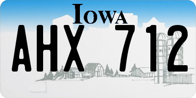 IA license plate AHX712