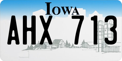 IA license plate AHX713