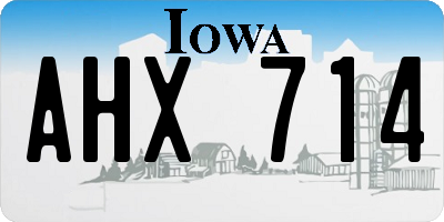 IA license plate AHX714