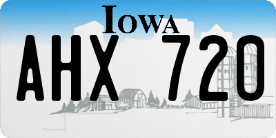 IA license plate AHX720