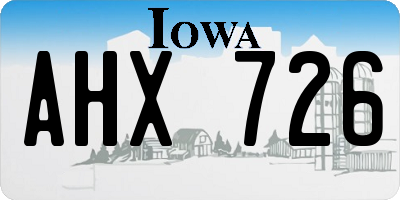 IA license plate AHX726