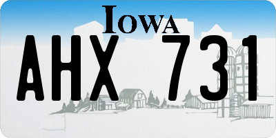 IA license plate AHX731