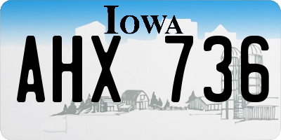 IA license plate AHX736