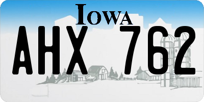 IA license plate AHX762