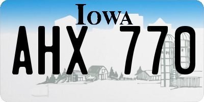 IA license plate AHX770