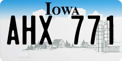 IA license plate AHX771