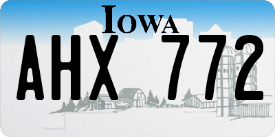 IA license plate AHX772
