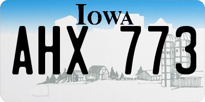 IA license plate AHX773
