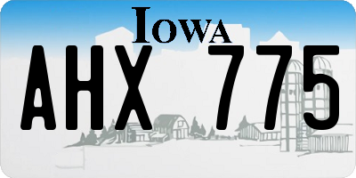 IA license plate AHX775