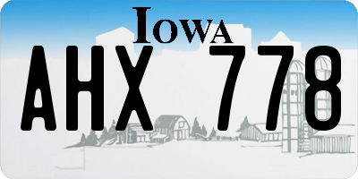 IA license plate AHX778