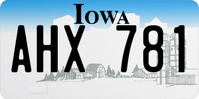 IA license plate AHX781