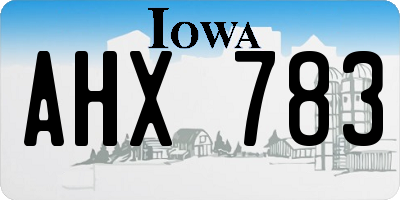 IA license plate AHX783