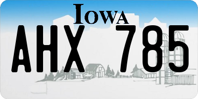 IA license plate AHX785