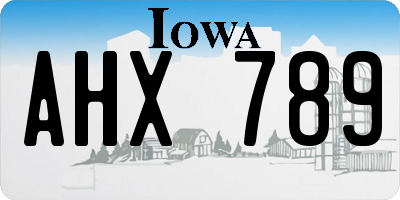 IA license plate AHX789