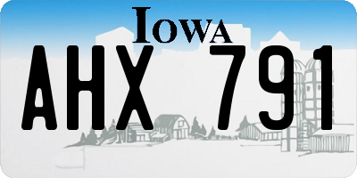 IA license plate AHX791