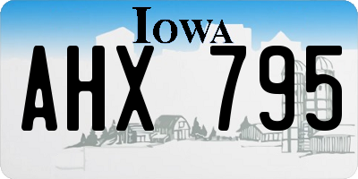 IA license plate AHX795