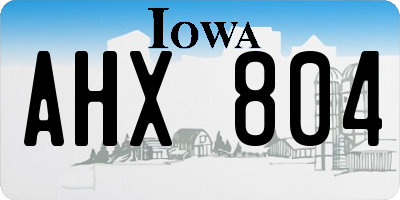 IA license plate AHX804