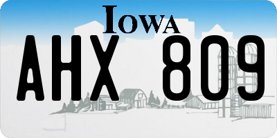 IA license plate AHX809