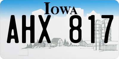 IA license plate AHX817
