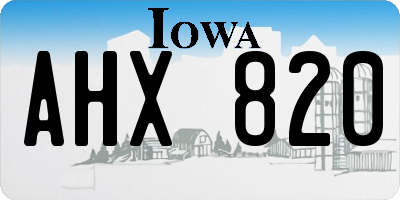 IA license plate AHX820