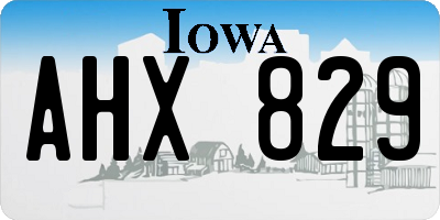IA license plate AHX829