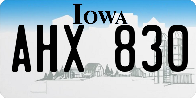 IA license plate AHX830