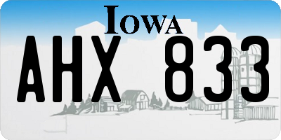 IA license plate AHX833