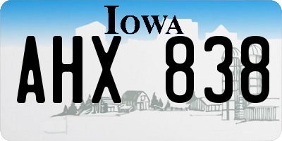 IA license plate AHX838