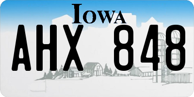IA license plate AHX848