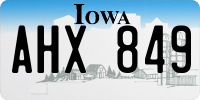 IA license plate AHX849