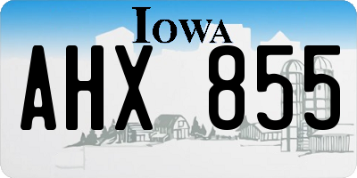 IA license plate AHX855