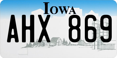 IA license plate AHX869