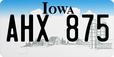IA license plate AHX875