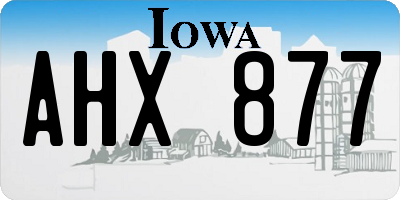 IA license plate AHX877