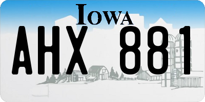 IA license plate AHX881