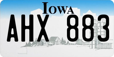 IA license plate AHX883
