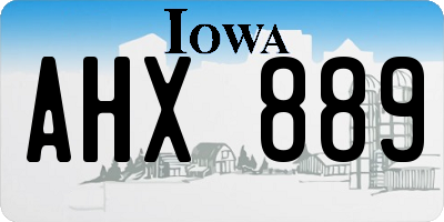 IA license plate AHX889