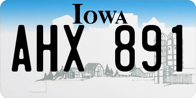 IA license plate AHX891