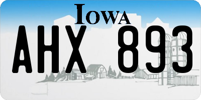 IA license plate AHX893