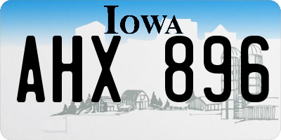 IA license plate AHX896