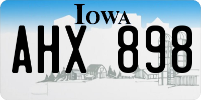 IA license plate AHX898