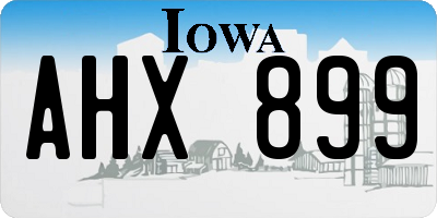 IA license plate AHX899