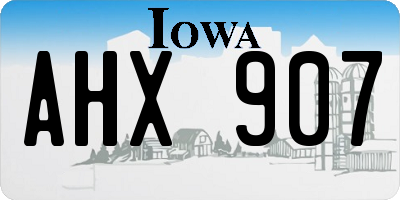 IA license plate AHX907