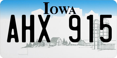 IA license plate AHX915