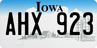 IA license plate AHX923