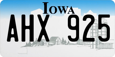 IA license plate AHX925