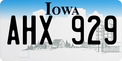 IA license plate AHX929
