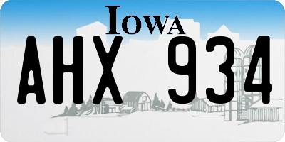 IA license plate AHX934