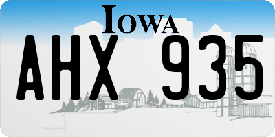 IA license plate AHX935